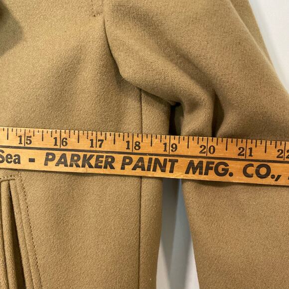 J. Crew Women's Wool Coat Jacket Double Breasted Tan Camel Small Pea Coat - Picture 3 of 5